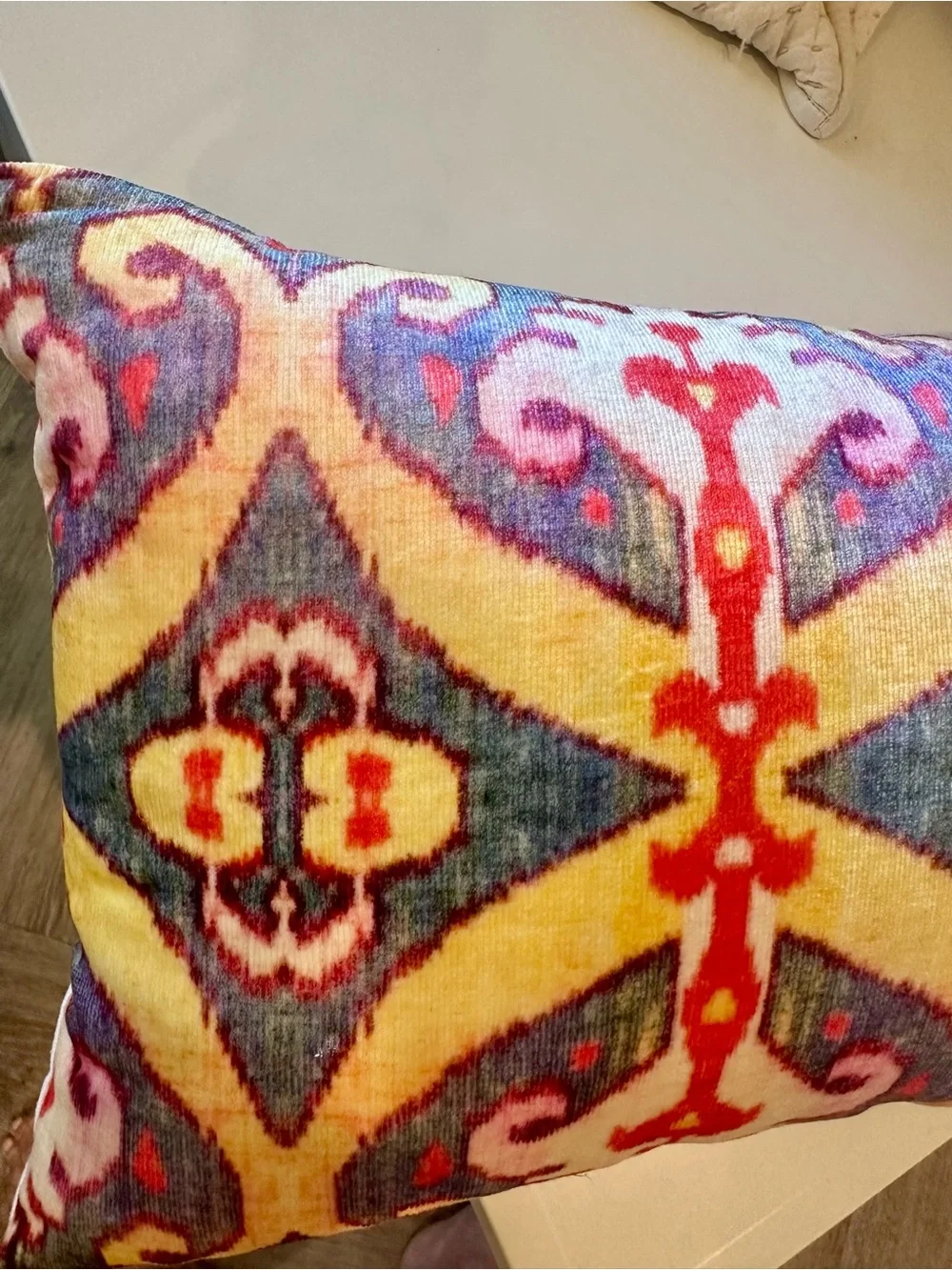 Anthropologie Ikat Lumbar Pillow - Yellow, Red, Blue, Pink